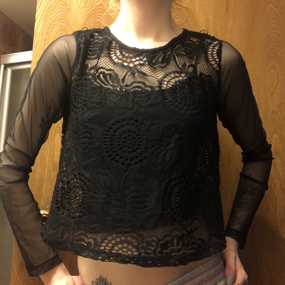 Mesh and Lace Blouse